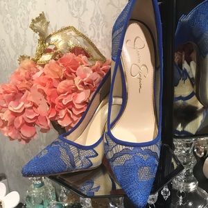 Blue lace sexy High heals